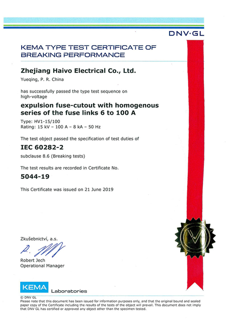Ссылка с предохранителем 15 кВ 6-100A Сертификат CEMA CEMA